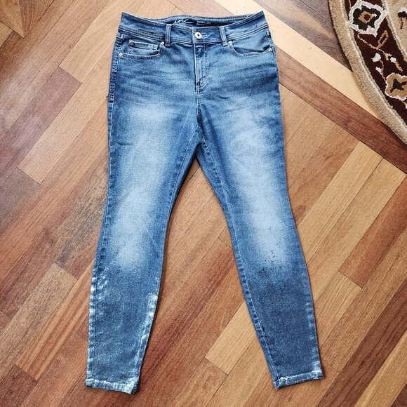 INC International Concepts Skinny Leg Regular Fit Shimmer Jeans Size 6 - Picture 2 of 16